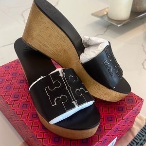 Brand New! Tory Burch Perfect Black Wedges in Box with Dust Bag